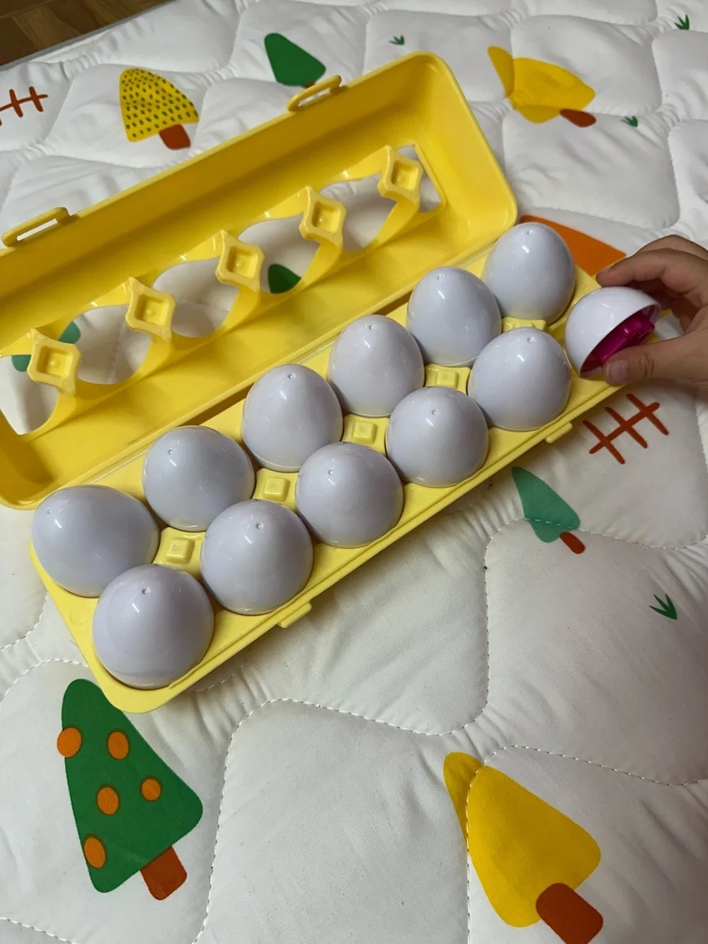 Yellow Carton Toddler Number Matching Egg Toy - Kids Educational Counting Set